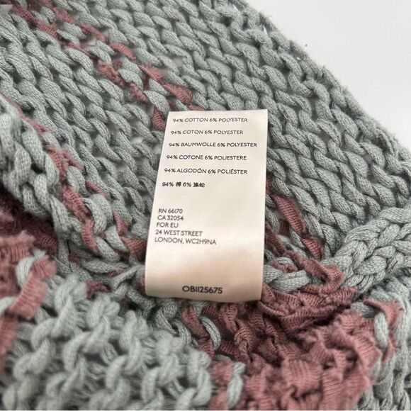 Free People wave after wave sleeveless sweater aqua and taupe stripe size Medium - Picture 6 of 6